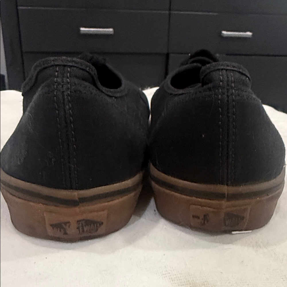 Vans Men's Black Sneakers with Gold Eyelets - Picture 3 of 6